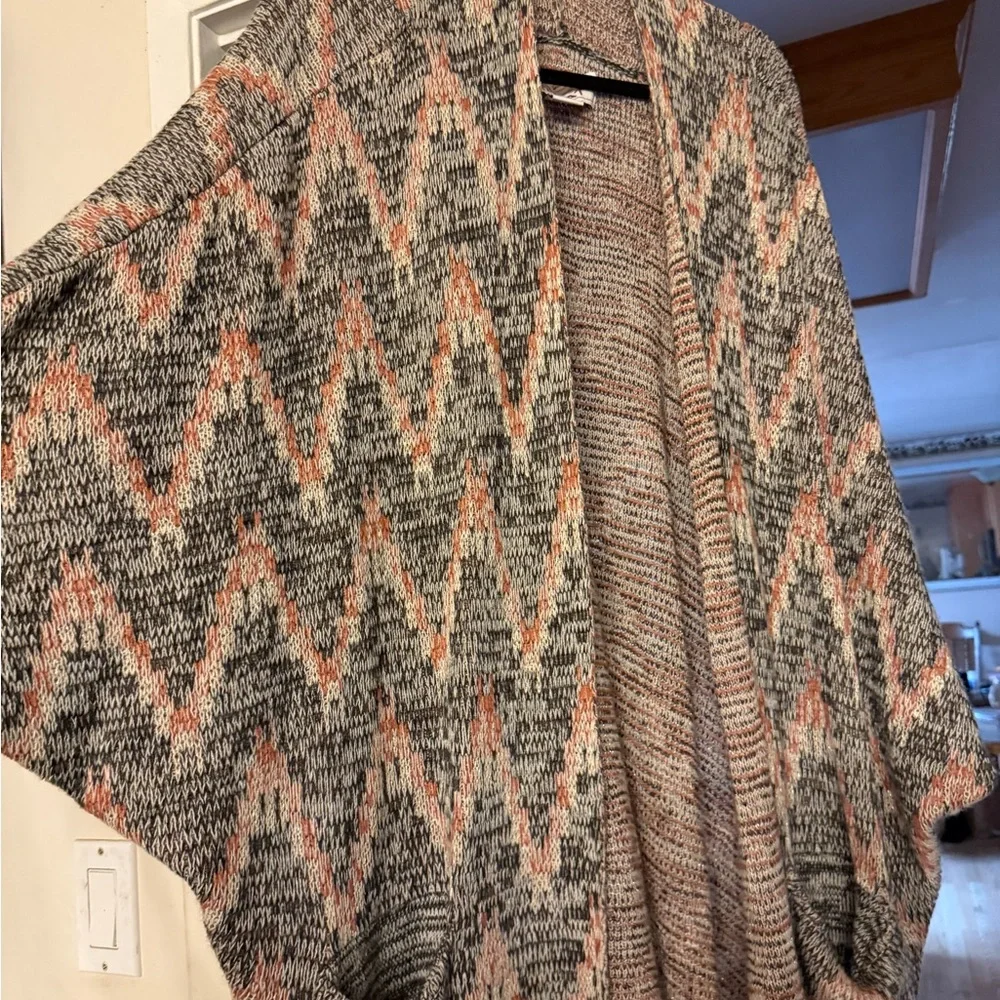 Ariat Women's Chevron Cardigan - Gray, Orange, Cream - Picture 2 of 6